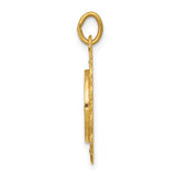 14k Yellow Gold Our Lady of Lourdes Pendant Medal, Religious Marian Apparition Symbol