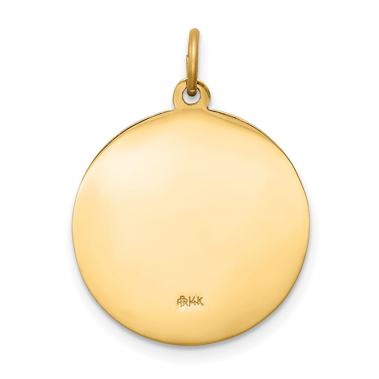 Solid Saint Luke Pray For Us Words Medal Charm Pendant in Real 14k Yellow Gold