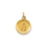 14k Yellow Gold Virgin Mary of Czestochowa Pendant, Polish Catholic Religious Medal Charm