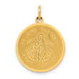 Saint Jude Thaddeus Pray For Us Words Charm Pendant in Real 14k Yellow Gold