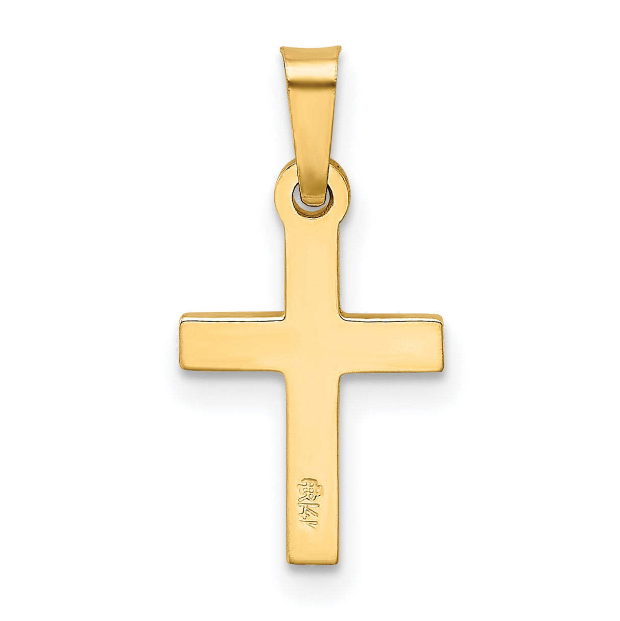 Latin Cross Charm Pendant in Real 14k Yellow Gold