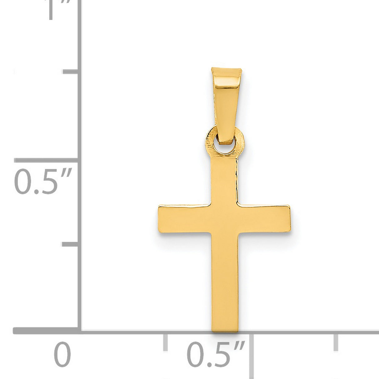 Latin Cross Charm Pendant in Real 14k Yellow Gold