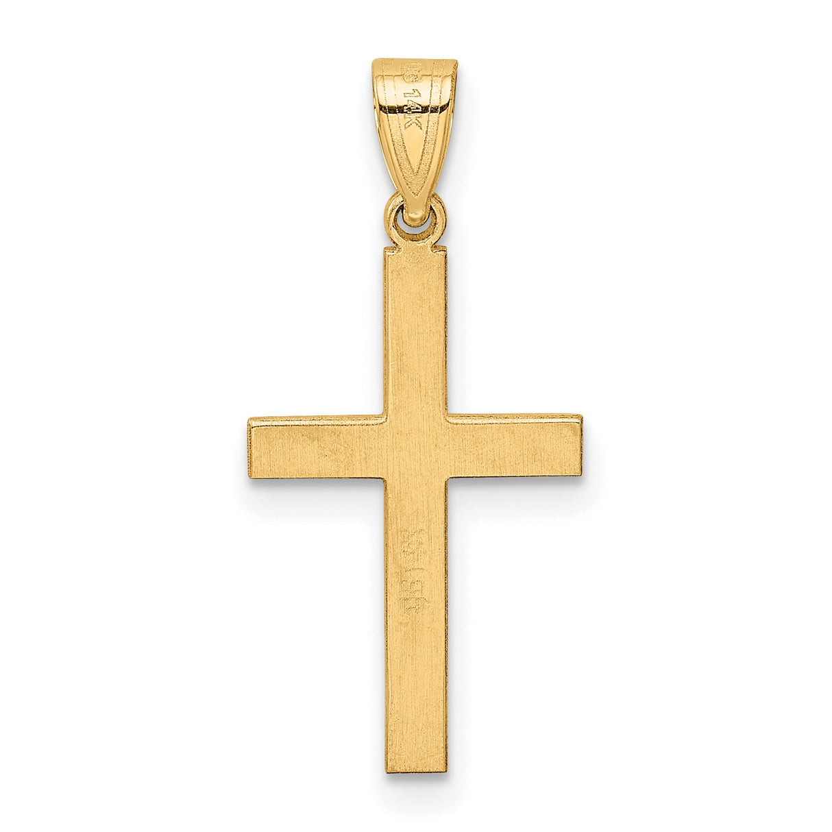 .01ct. Diamond Cross 19x12mm Charm Pendant in Real 14k Yellow Gold