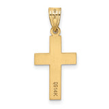 .01ct. Diamond Cross 19x12mm Charm Pendant in Real 14k Yellow Gold