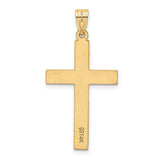 .02ct. Diamond Cross 28x18mm Charm Pendant in Real 14k Yellow Gold