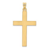 .03ct. Diamond Cross 40x25mm Charm Pendant in Real 14k Yellow Gold