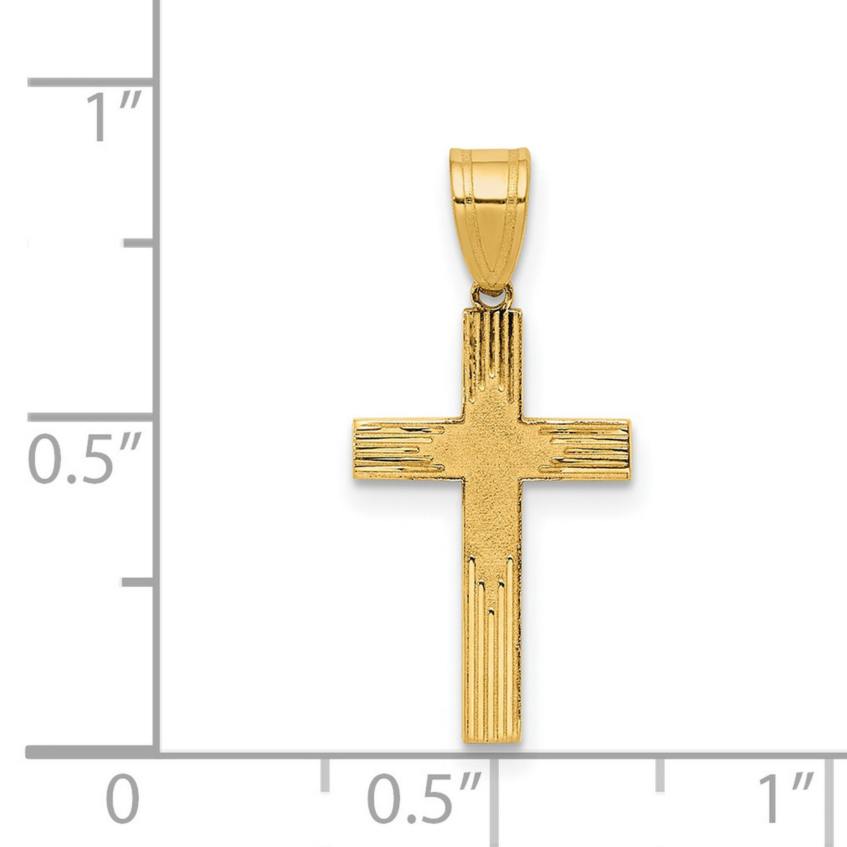 Latin Cross Charm Pendant in Real 14k Yellow Gold