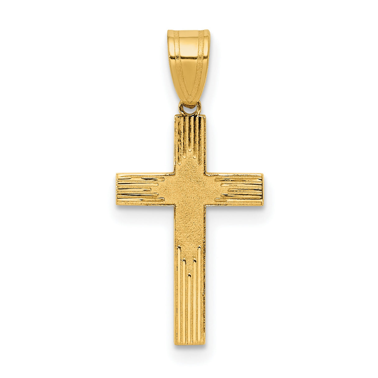 Latin Cross Charm Pendant in Real 14k Yellow Gold