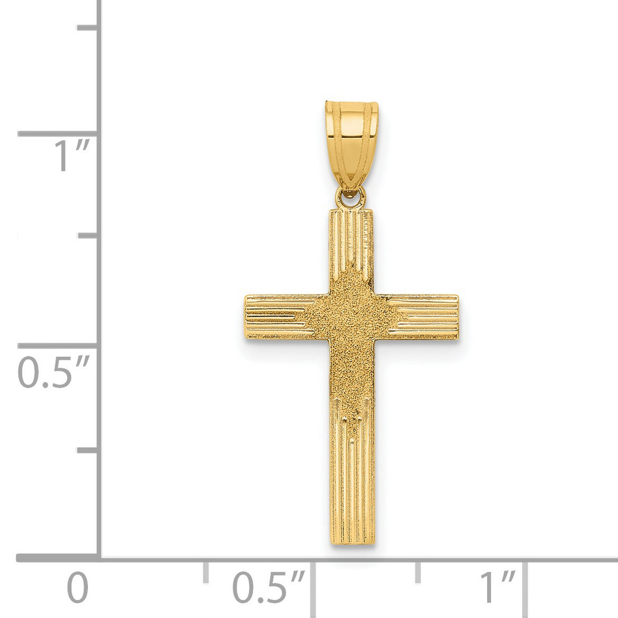 Latin Cross Charm Pendant in Real 14k Yellow Gold