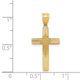 Latin Cross Charm Pendant in Real 14k Yellow Gold