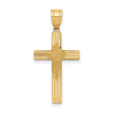 Latin Cross Charm Pendant in Real 14k Yellow Gold