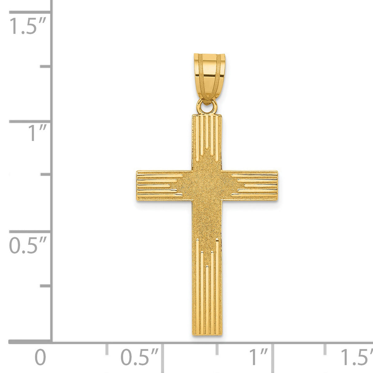 Latin Cross Charm Pendant in Real 14k Yellow Gold