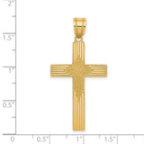 Engravable Latin Cross Charm Pendant in Real 14k Yellow Gold