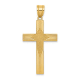 Engravable Latin Cross Charm Pendant in Real 14k Yellow Gold