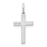 Latin Cross Charm Pendant in Real 14k White Gold