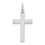 Engravable Latin Cross Charm Pendant in Real 14k White Gold