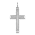 Engravable Latin Cross Charm Pendant in Real 14k White Gold