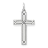 Latin Cross Charm Pendant in Real 14k White Gold