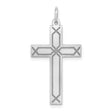 Engravable Latin Cross Charm Pendant in Real 14k White Gold