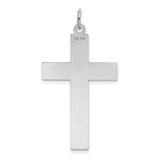 Engravable Latin Cross Charm Pendant in Real 14k White Gold