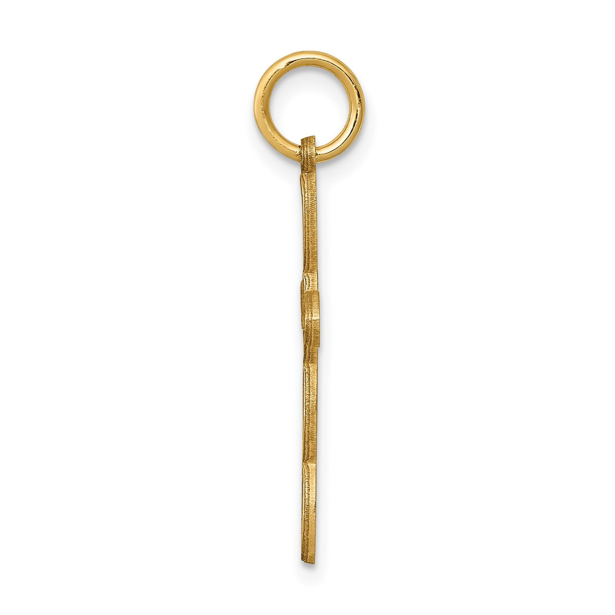 14k Yellow Gold Infinity Cross Pendant with Heart, Openwork Christian Symbol for Women