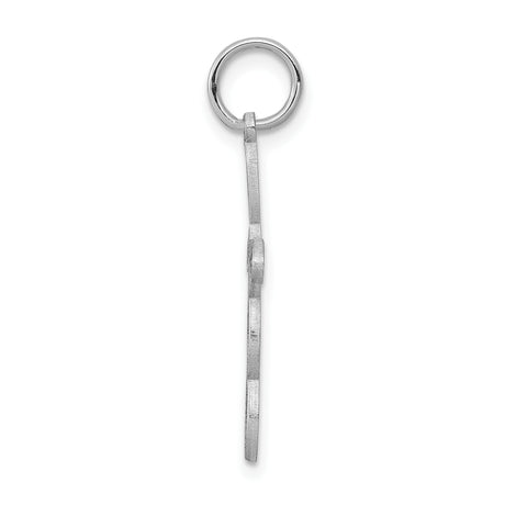 14k White Gold Cross Pendant with Heart Center and Infinity Loop Accents for Women