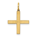 Solid Greek Cross Charm Pendant in Real 14k Yellow Gold