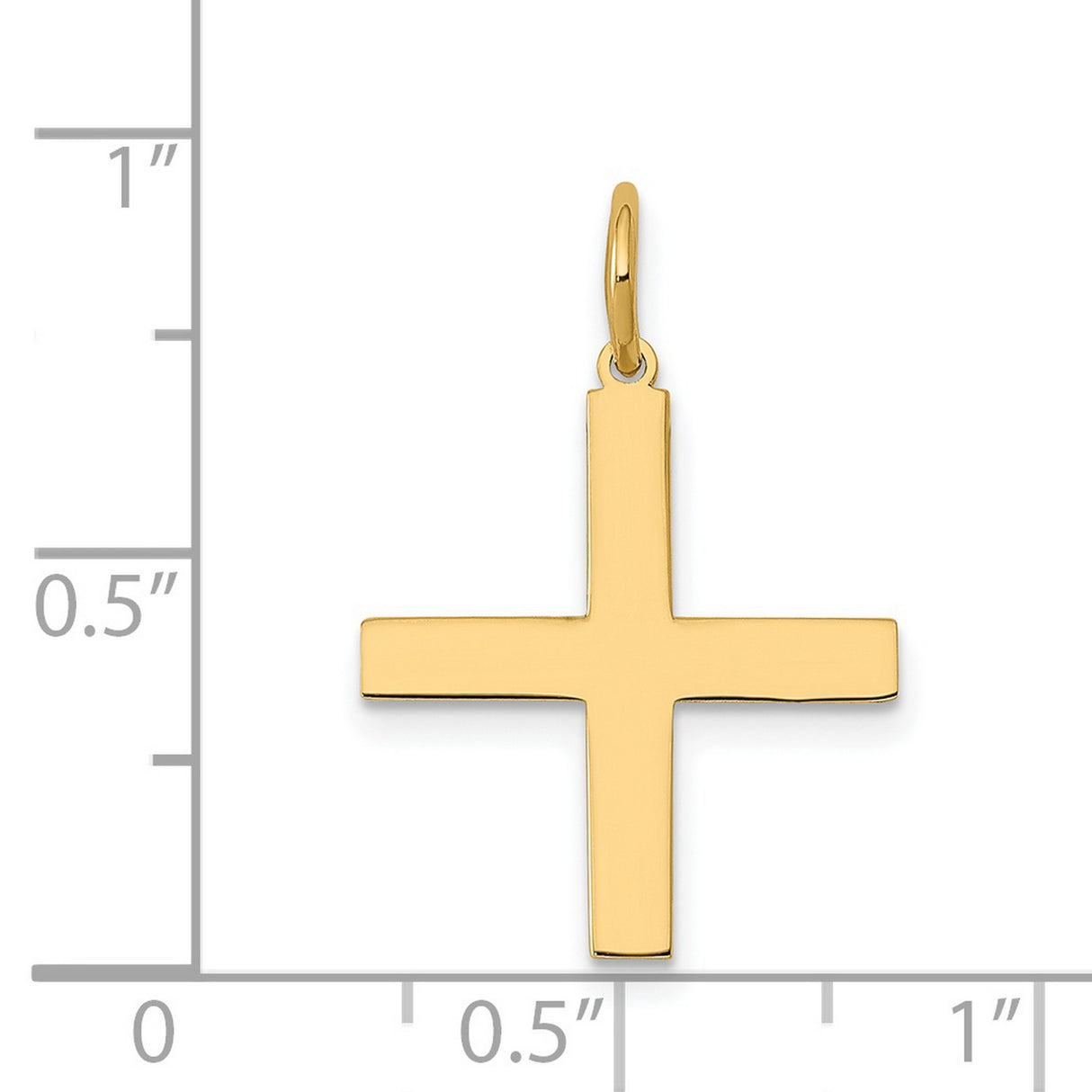 Solid Greek Cross Charm Pendant in Real 14k Yellow Gold