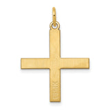 Solid Greek Cross Charm Pendant in Real 14k Yellow Gold