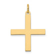 Solid Greek Cross Charm Pendant in Real 14k Yellow Gold