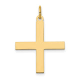 Solid Greek Cross Charm Pendant in Real 14k Yellow Gold