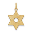 Laser Etched Star Of David Charm Pendant in Real 14k Yellow Gold