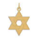 14k Yellow Gold Star of David Pendant with Interlocking Design, Jewish Symbolic Charm