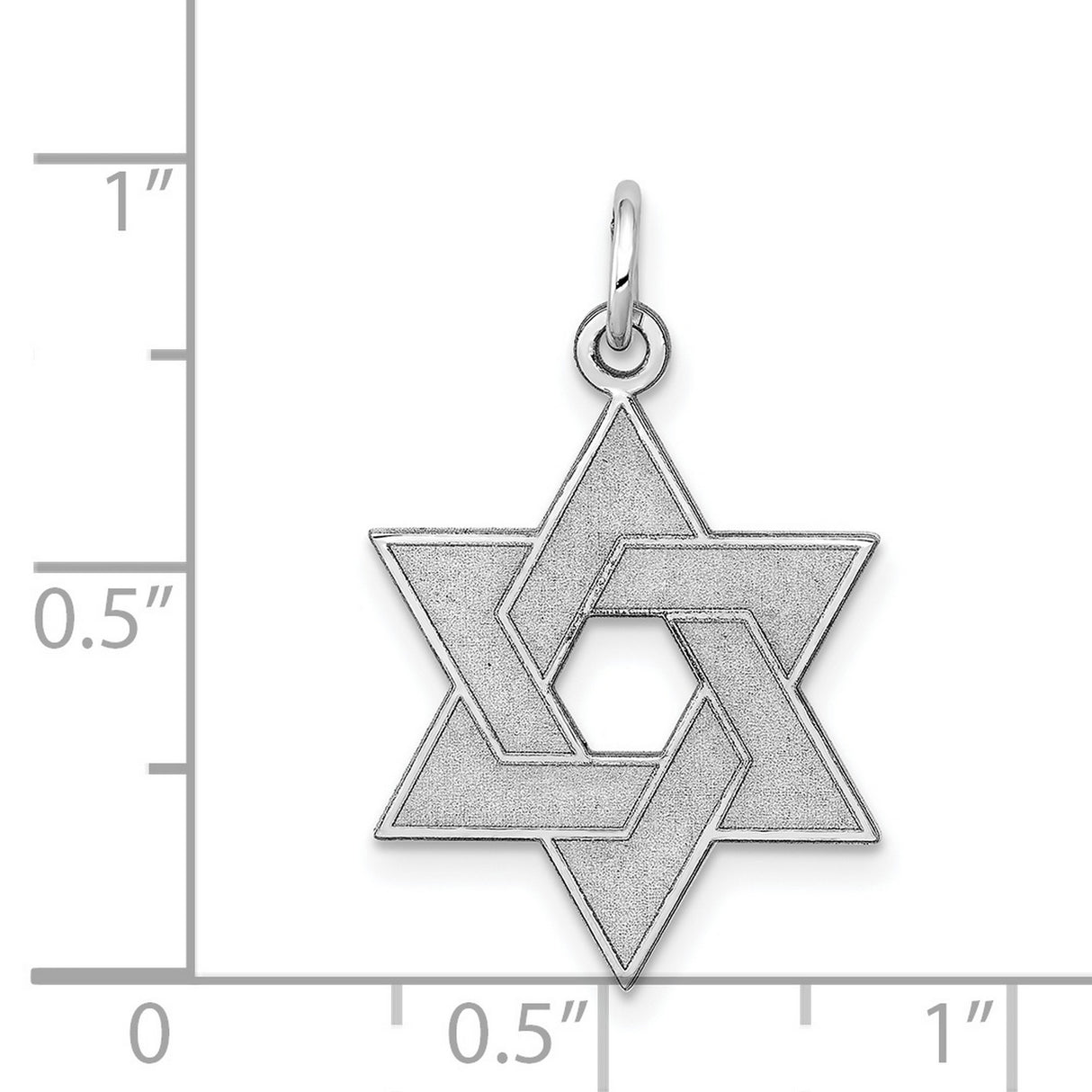14k White Gold Star of David Pendant with Interlocking Hexagram Design