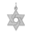 14k White Gold Star of David Pendant with Interlocking Hexagram Design