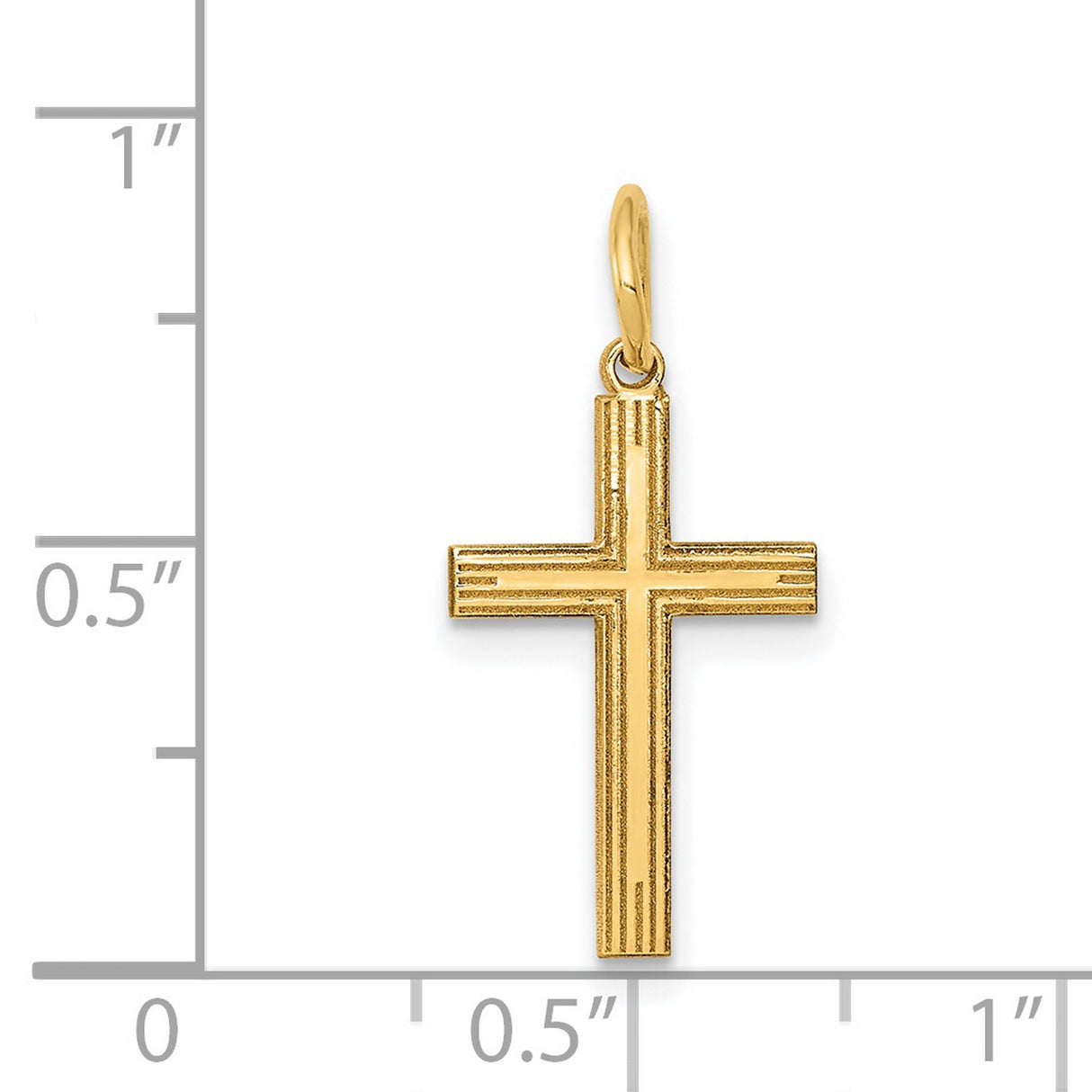 Latin Cross Charm Pendant in Real 14k Yellow Gold