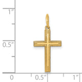 Latin Cross Charm Pendant in Real 14k Yellow Gold