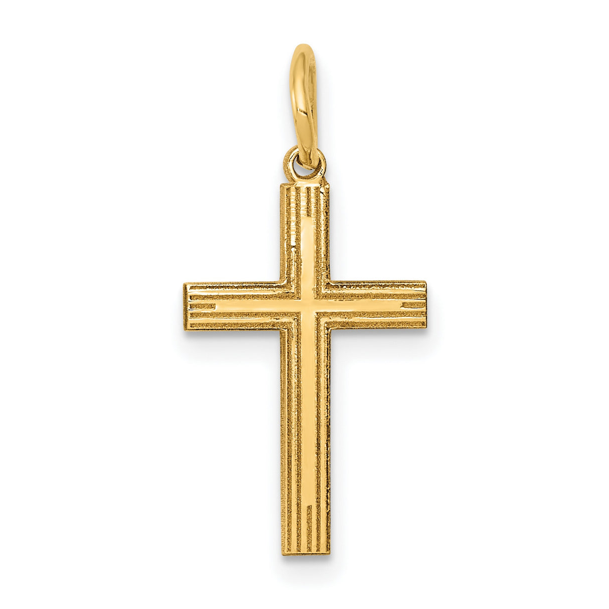 Latin Cross Charm Pendant in Real 14k Yellow Gold