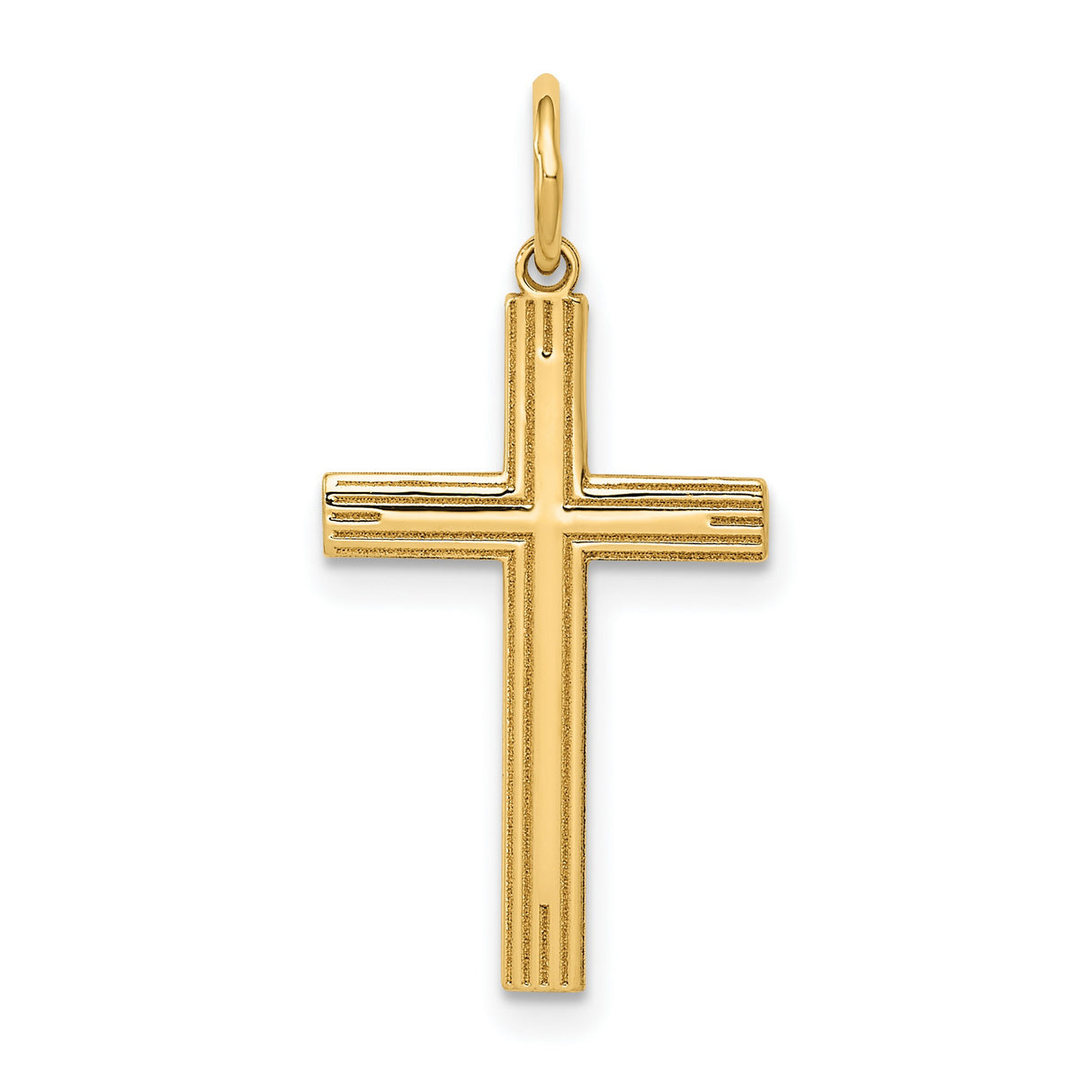 Latin Cross Charm Pendant in Real 14k Yellow Gold