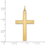 Engravable Latin Cross Charm Pendant in Real 14k Yellow Gold