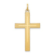 Engravable Latin Cross Charm Pendant in Real 14k Yellow Gold