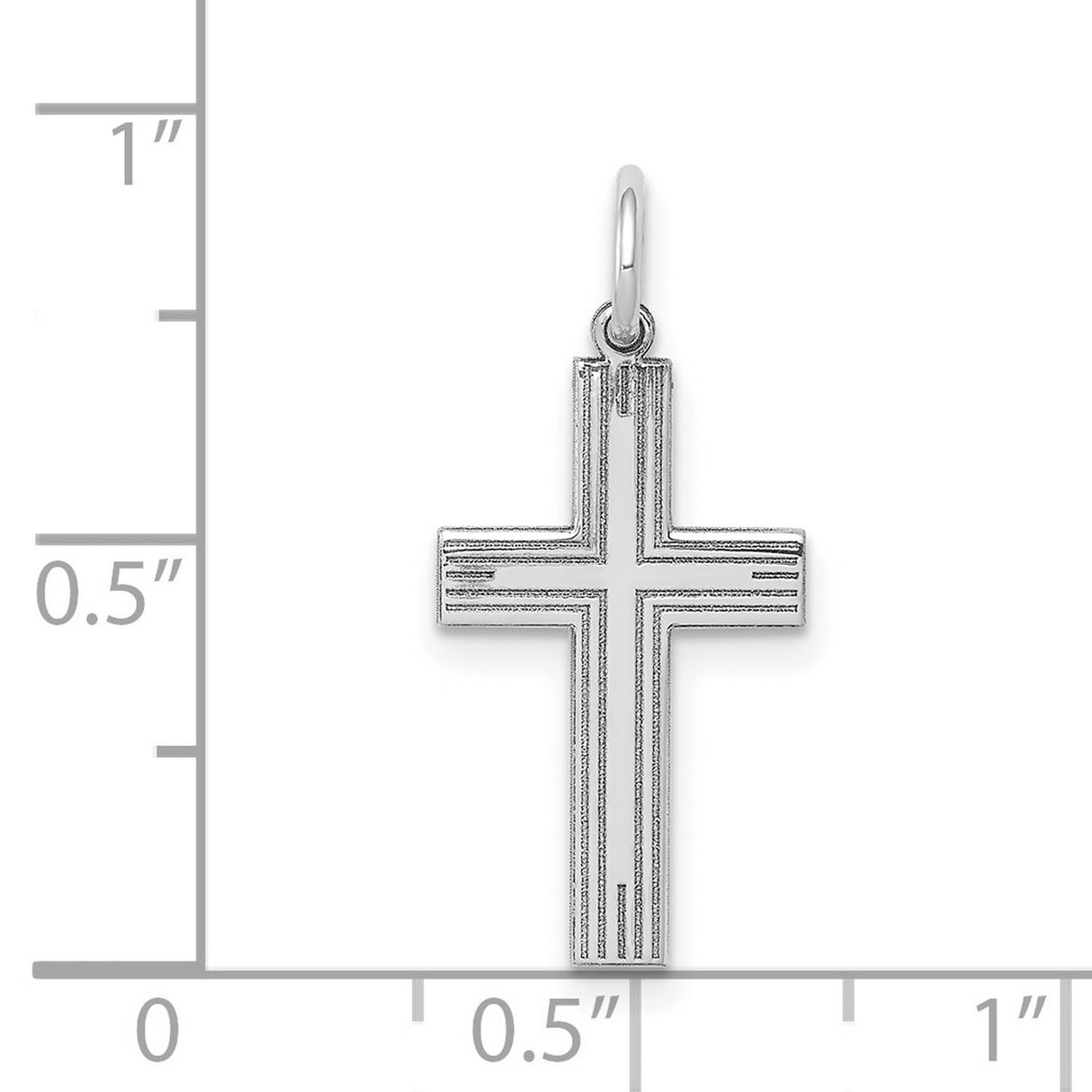 Latin Cross Charm Pendant in Real 14k White Gold