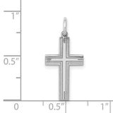 Latin Cross Charm Pendant in Real 14k White Gold