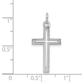 Latin Cross Charm Pendant in Real 14k White Gold