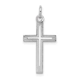 Latin Cross Charm Pendant in Real 14k White Gold