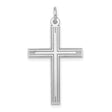 Engravable Latin Cross Charm Pendant in Real 14k White Gold