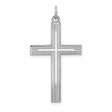 Engravable Latin Cross Charm Pendant in Real 14k White Gold