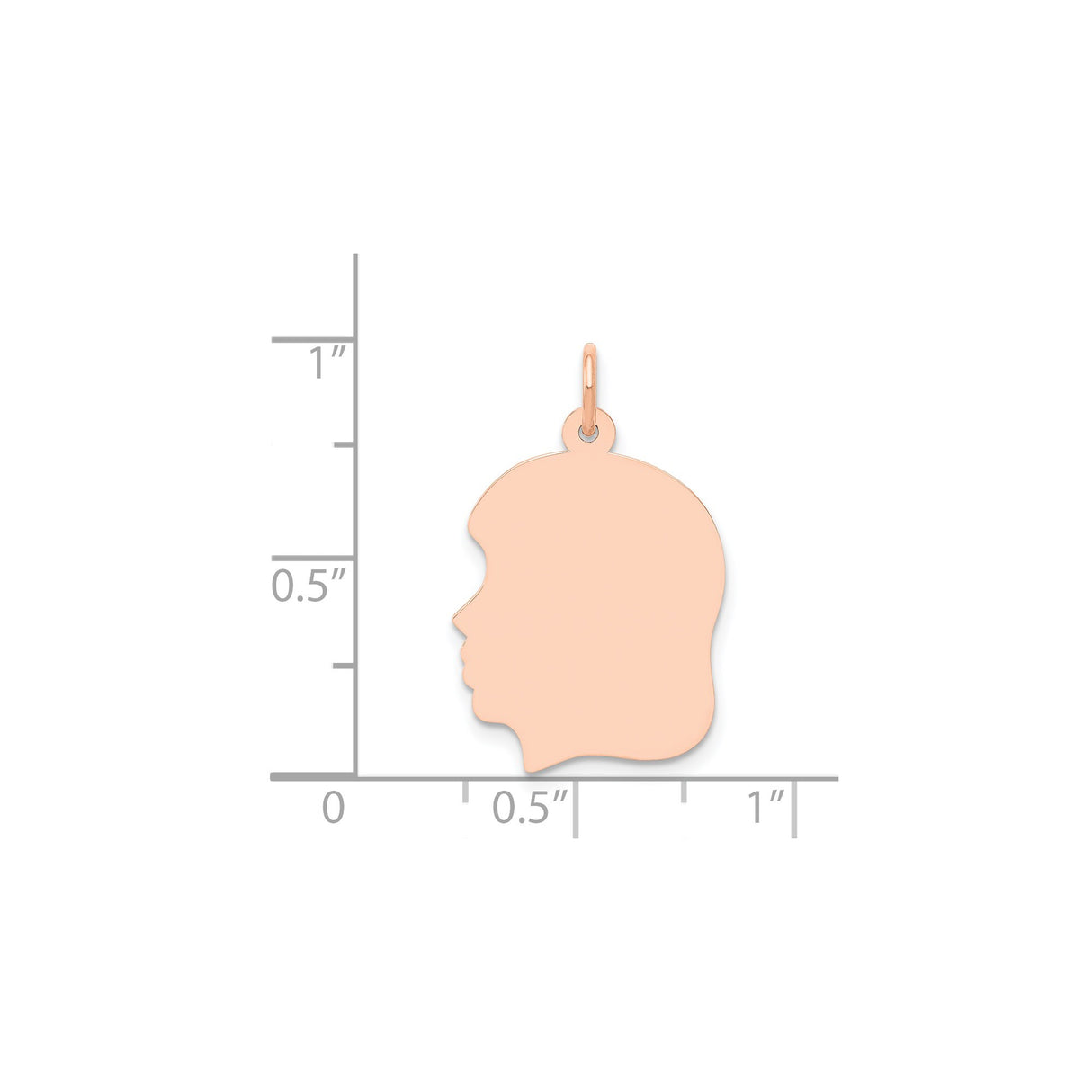 14k Rose Gold Girl Silhouette Pendant, Custom Engravable Charm, Motherhood Keepsake Jewelry