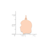 14k Rose Gold Girl Silhouette Pendant, Custom Engravable Charm, Motherhood Keepsake Jewelry
