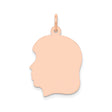 14k Rose Gold Girl Silhouette Pendant, Custom Engravable Charm, Motherhood Keepsake Jewelry